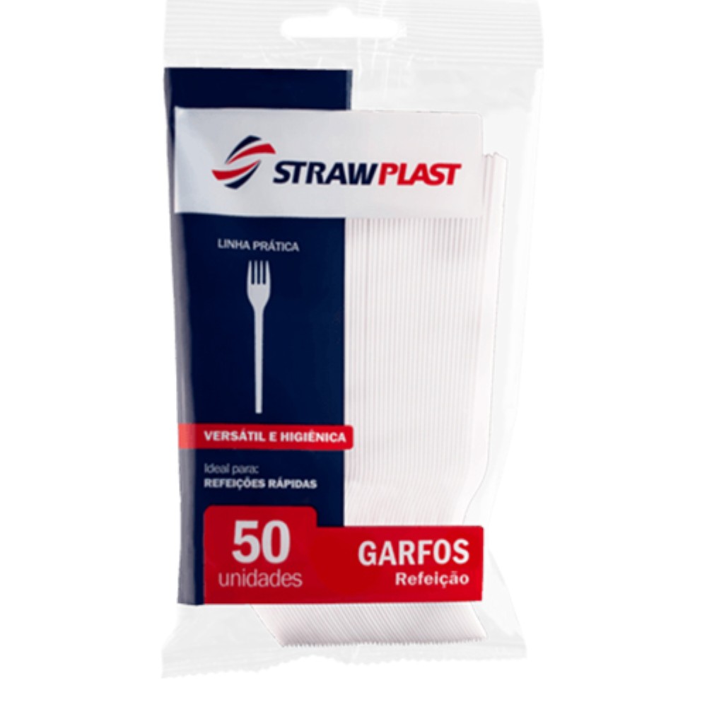 GARFO DESCARTAVEL BRANCO LEVE GSB502 1X50UN STRAWPLAST