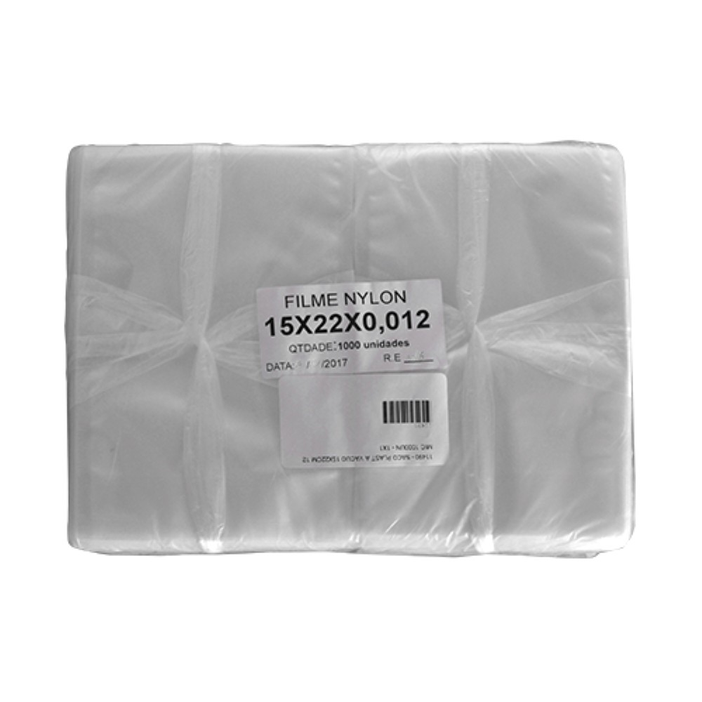 SACO PLASTICO A VACUO 15X22CM 12 MIC 1000 UNIDADES