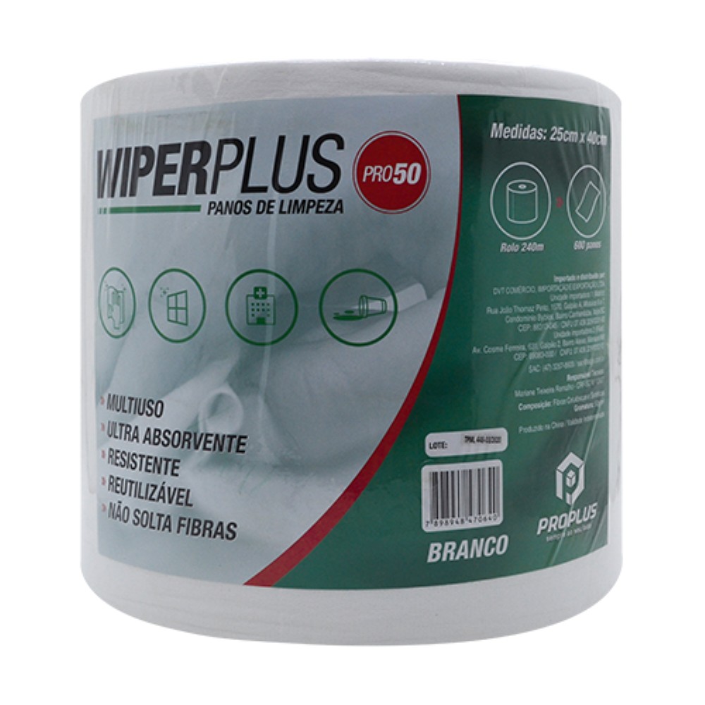 PANO MULTIUSO WIPER 25X40X240M 50G BRANCO PLUS