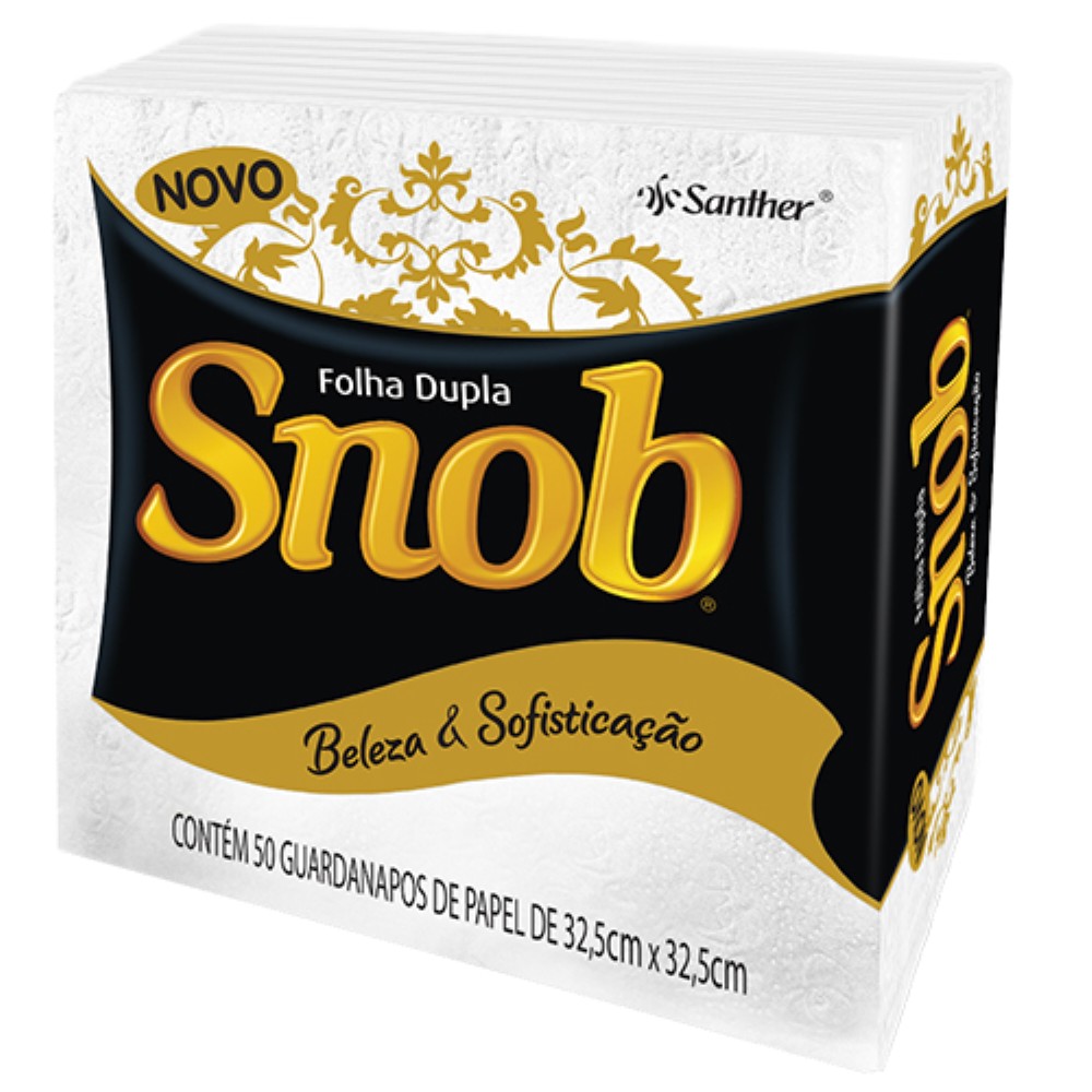 GUARDANAPO SNOB FOLHA DUPLA 32,5X32,5COM 6X50 UNIDADES