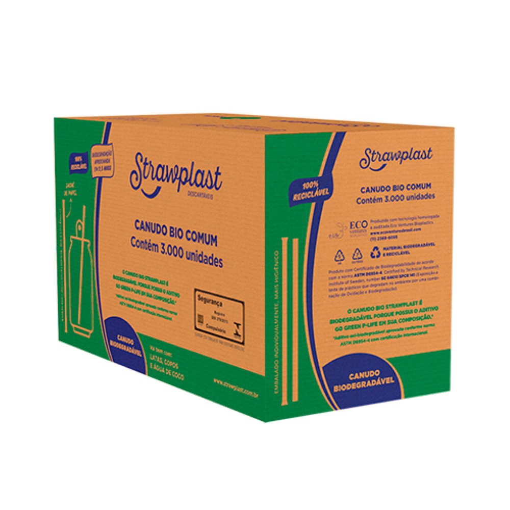 CANUDO BIODEGRADEVEL SACHE PAPEL 5MM CRT 3000 UNIDADES STRAWPLAST
