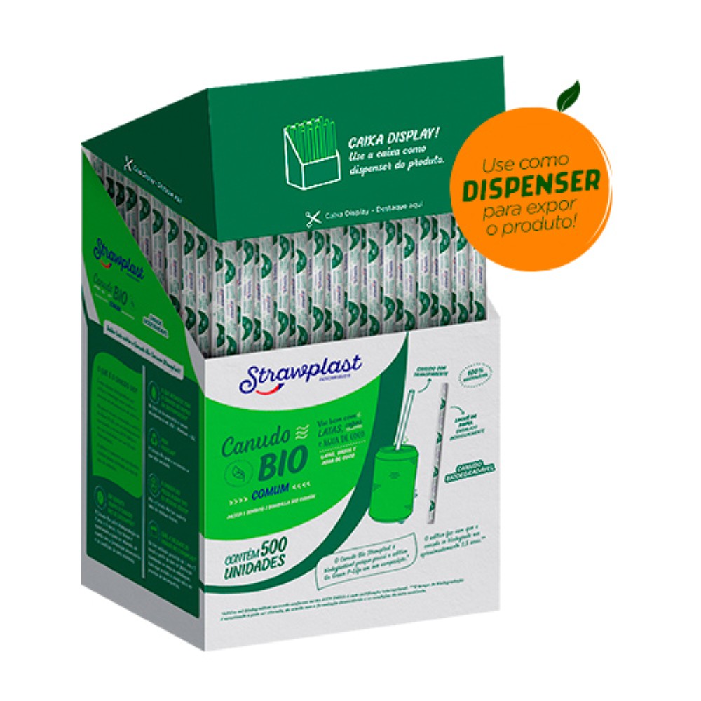 CANUDO BIODEGRADAVEL SACHE PAPEL 5MM CRT 500 UNIDADES STRAWPLAST