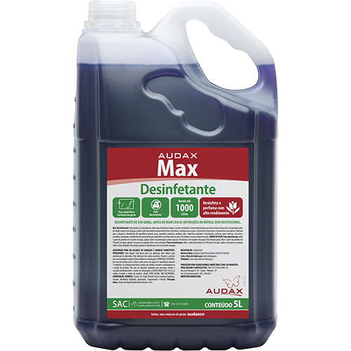 DESINFETANTE MAX FLORAL AUDAX 5L DILUICAO 1/200