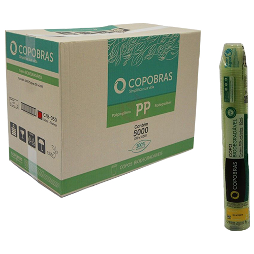 COPO DESCARTAVEL TRANSPARENTE 50ML PP 1X100 UNIDADES BIODEGRADAVEL COPOBRAS