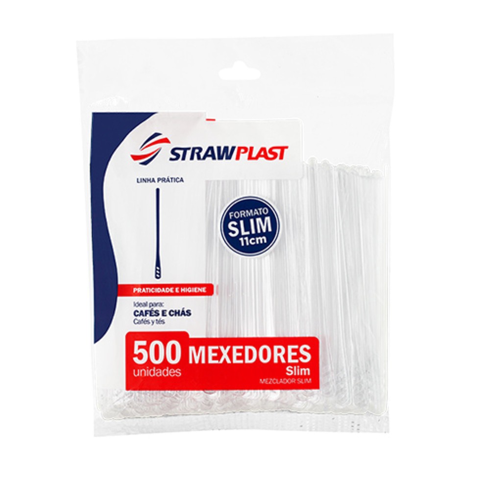 MEXEDOR DRINK GRANDE 11CM SLIM 500 UNIDADES STRAWPLAST