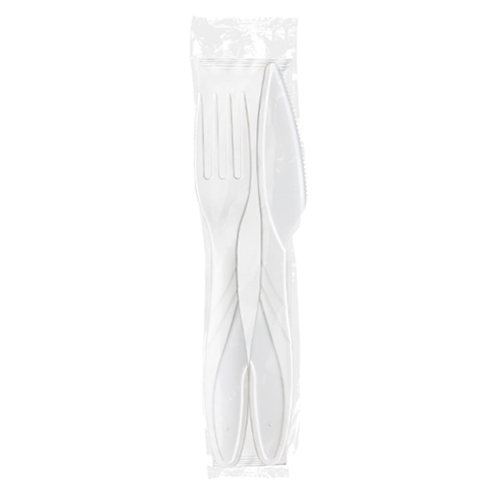 CONJUNTO GUARDANAPO+FACA+GARFO BRANCO 250 UNIDADES STRAWPLAST