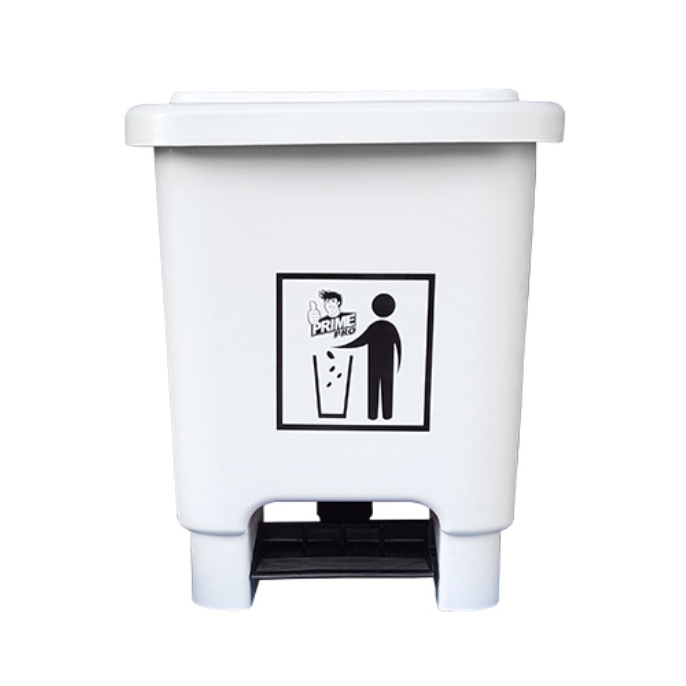 LIXEIRA COM PEDAL 15L BRANCA PRIME PRO