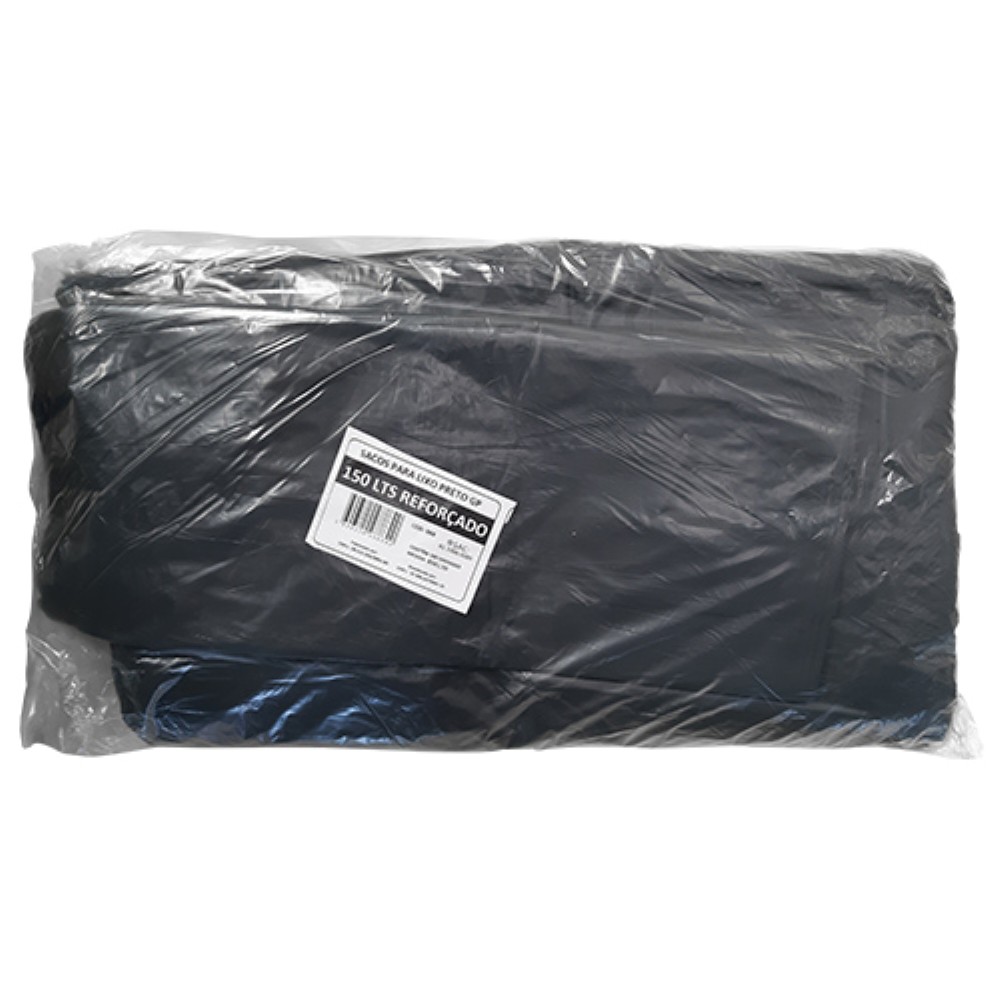 SACO PRETO 150 LITROS REFORCADO PARA LIXO GOIAS PLASTICOS 100 UNIDADES
