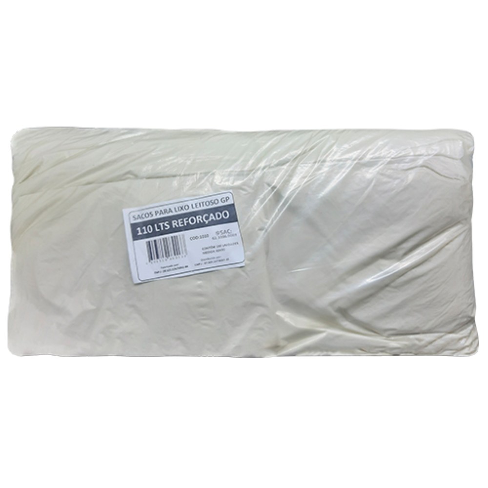 SACO BRANCO 110 LITROS REFORCADO PARA LIXO GOIAS PLASTICOS 100 UNIDADES