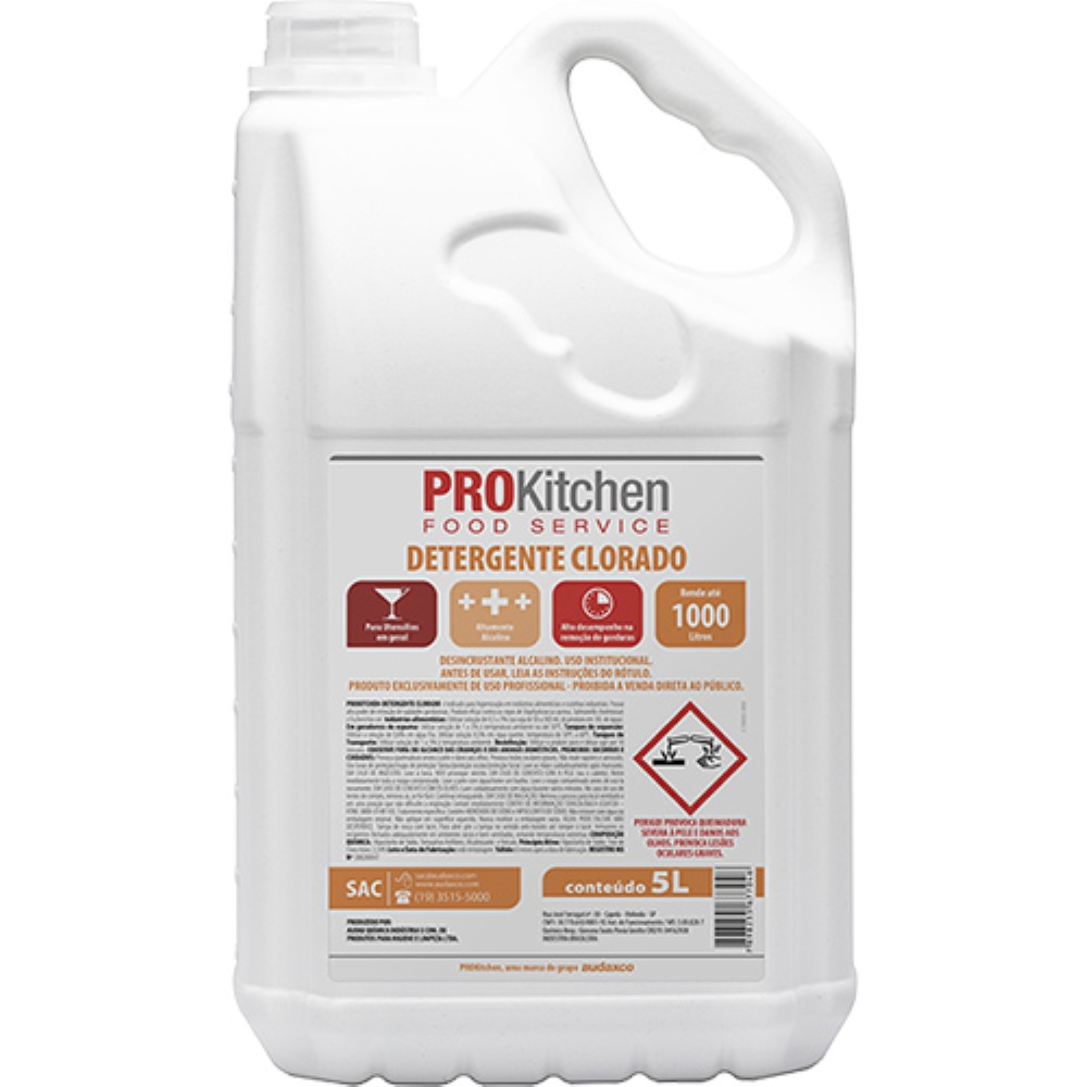 DETERGENTE ALCALINO GEL CLORADO PROKITCHEN 5L