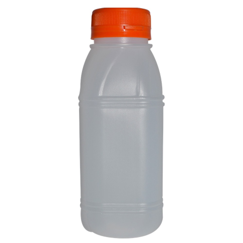 GARRAFA PLASTICA QUADRADA COM TAMPA 300ML 1X100UND