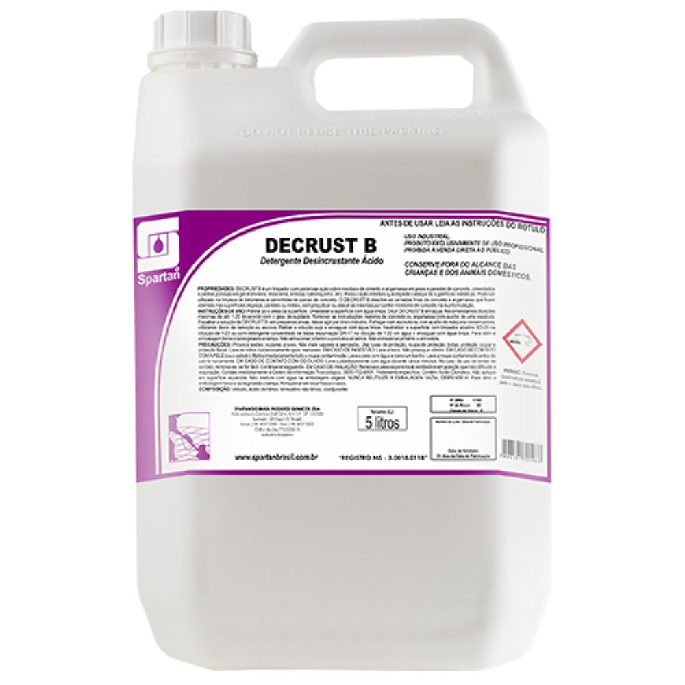 LIMPADOR DECRUST-B POS OBRA 5LT SPARTAN
