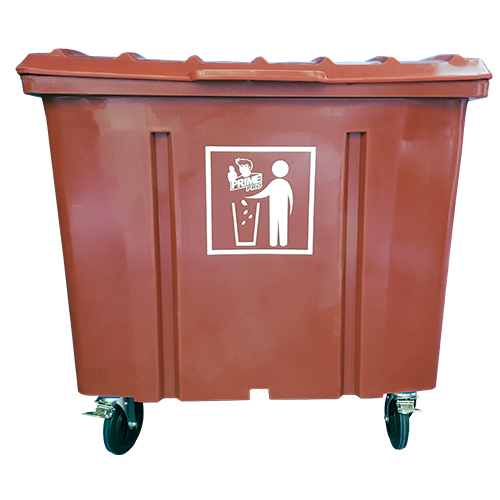 CONTEINER PLASTICO 1000L MARROM SEM PEDAL PRIME