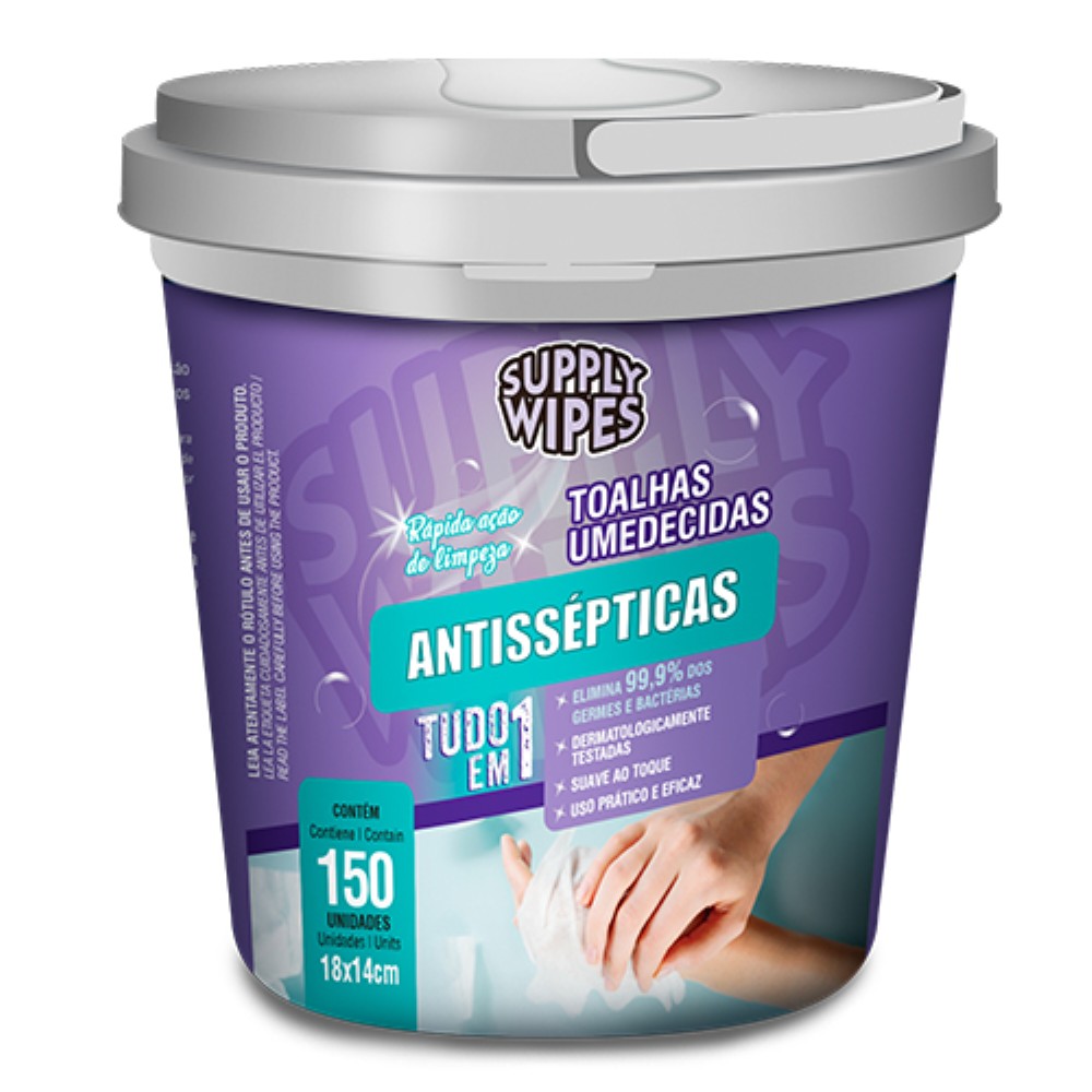 TOALHAS UMEDECIDAS ANTI-SEPTICAS - 150 UNIDADES