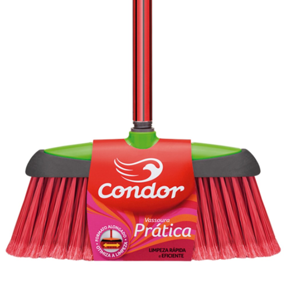 VASSOURA NYLON PRATICA COM CABO V-7 CONDOR 