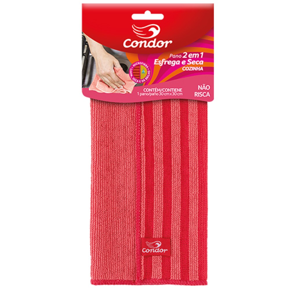 PANO MICROFIBRA ESFREGA E SECA COZINHA 30X30CM