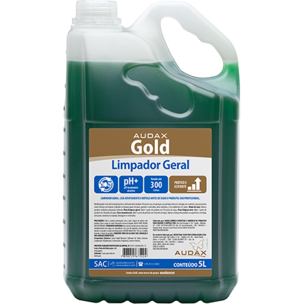 LIMPADOR GERAL CAPIM LIMAO GOLD AUDAX 5LT DILUICAO 1/60
