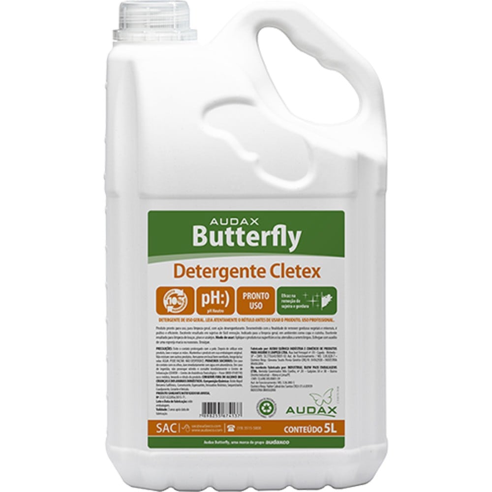DETERGENTE CLETEX AUDAX 5L BUTTERFLY