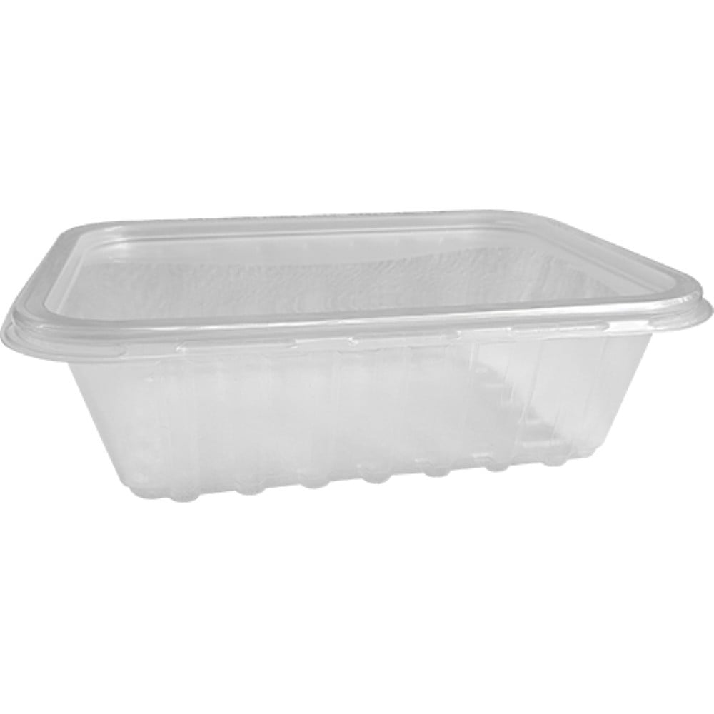 POTE TRANSPARENTE 750ML PP RETANGULAR COM TAMPA 24 UNIDADES PRAFESTA