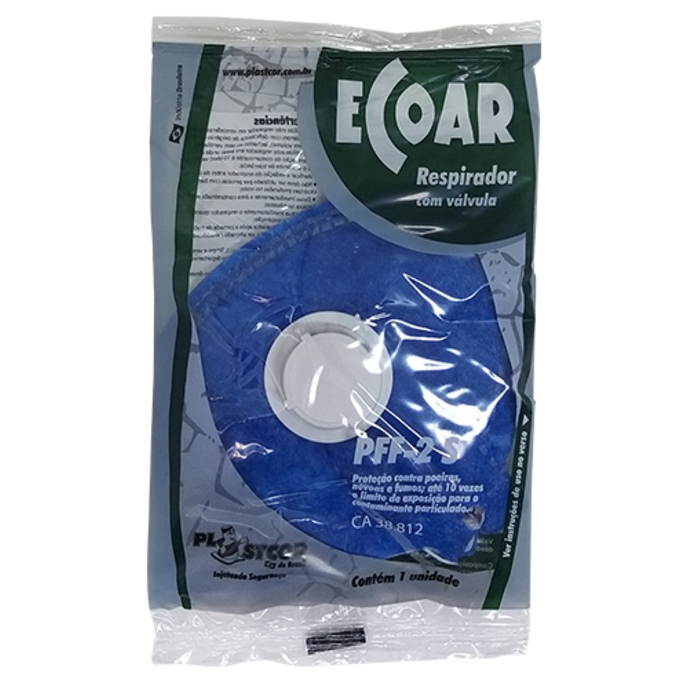 MASCARA RESPIRATORIA PFF2 COM VALVULA AZUL N95 PLASTCOR