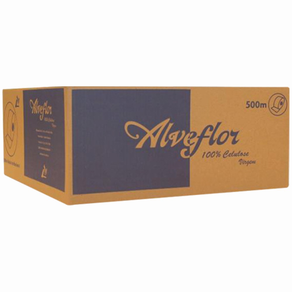 PAPEL HIGIENICO INSTITUCIONAL FOLHA SIMPLES ALVFLOR BRANCO CELULOSE VIRGEM 8X500