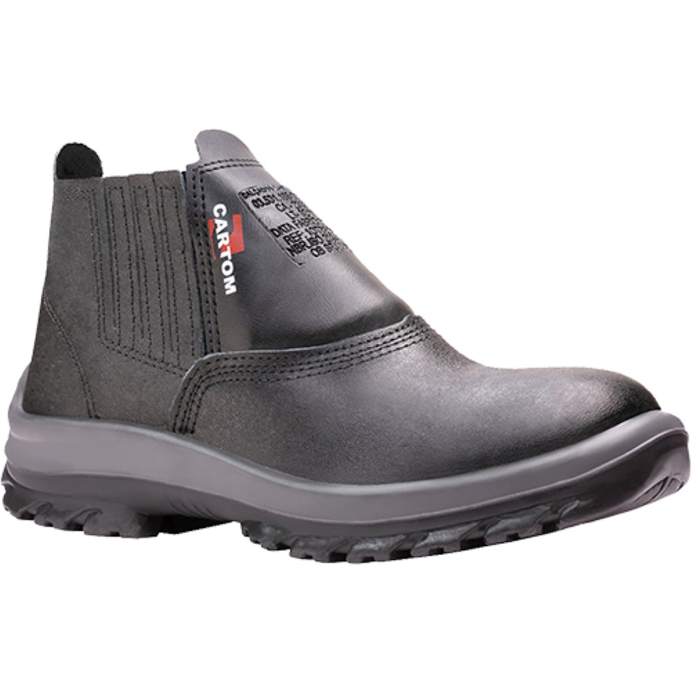 BOTINA COURO PRETA COM ELASTICO BIDENSIDADE TOP PLUS NUMERO 35