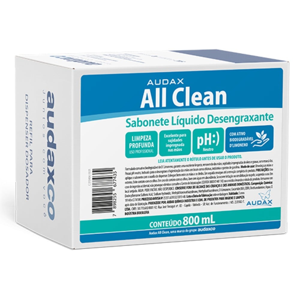 SABONETE ALLCLEAN 800ML DESENGRAXANTE AUDAX
