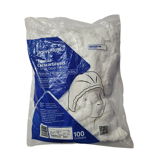 TOUCA SANFONADA DESCARTAVEL 48COM COM 100UNIDADE TNT PREVEMAX 