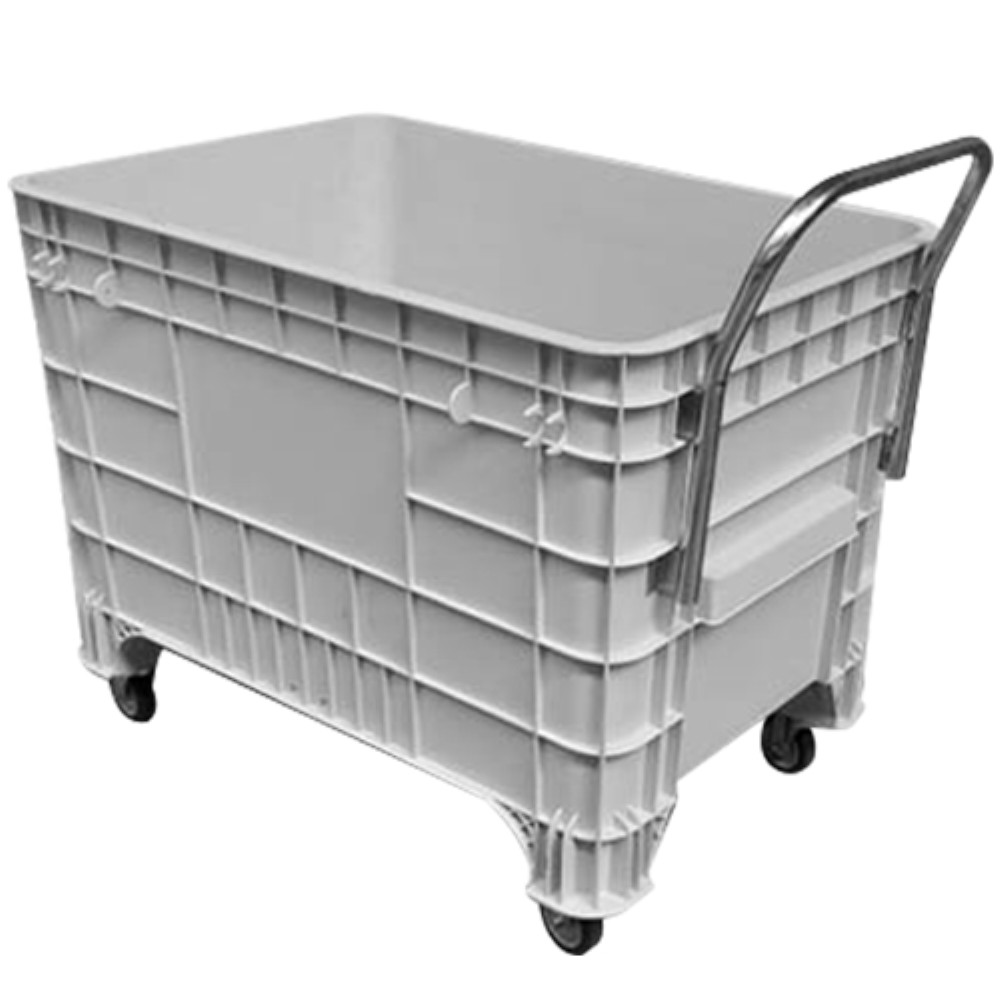 CARRO CUBA BRANCO 372L COM TAMPA COM PUXADOR PRIME