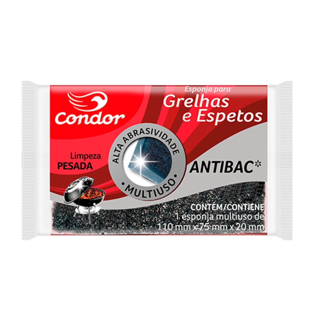 ESPONJA UNITARIA LIMPEZA PESADA GRELHA ESPETO CONDOR