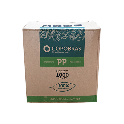 COPO DESCARTAVEL TRANSPARENTEP 300ML PP 20X50 BIODEGRADAVEL COPOBRAS