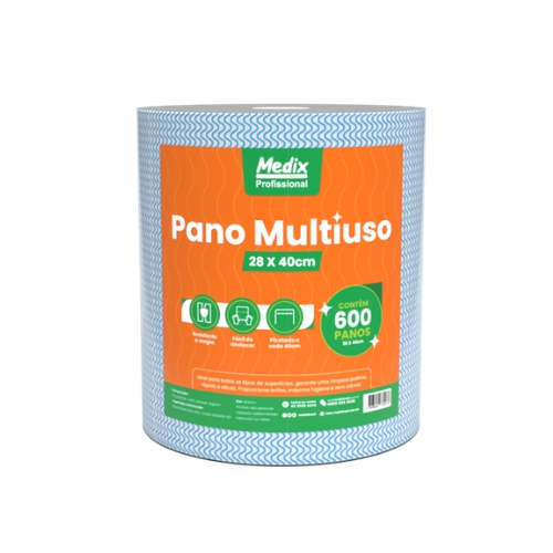 PANO MULTIUSO 28CMX240M AZUL COM 600 UNIDADES MEDIX 