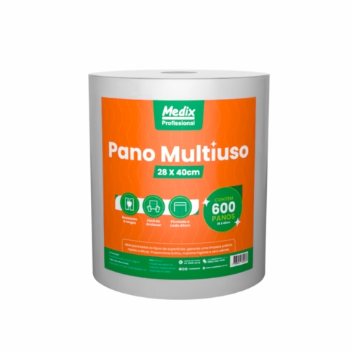 PANO MULTIUSO 28CMX240M BRANCO COM 600 UNIDADESMEDIX 
