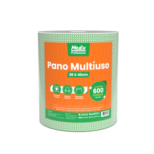 PANO MULTIUSO 28CMX240M VERDE COM 600 UNIDADES MEDIX 