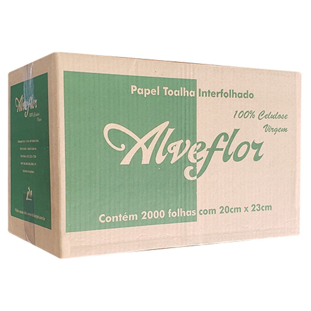 TOALHA PAPEL 2D BCO VIRG 2000F ALVFLOR 23X20