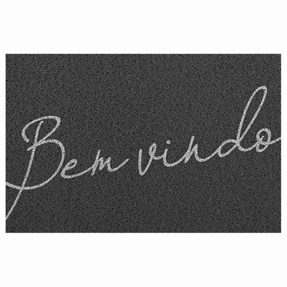 TAPETE CAPACHO BEM VINDO 40X60CM CINZA KAPAZI
