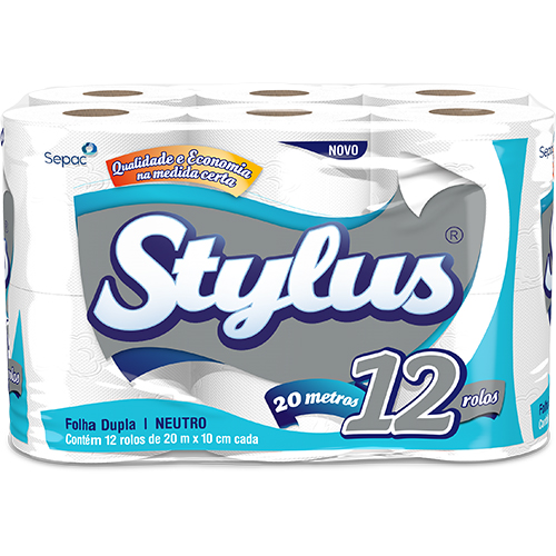 PAPEL HIGIENICO FOLHA DUPLA STYLUS NEUTRO LEVE12 PAGUE11 SEPAC