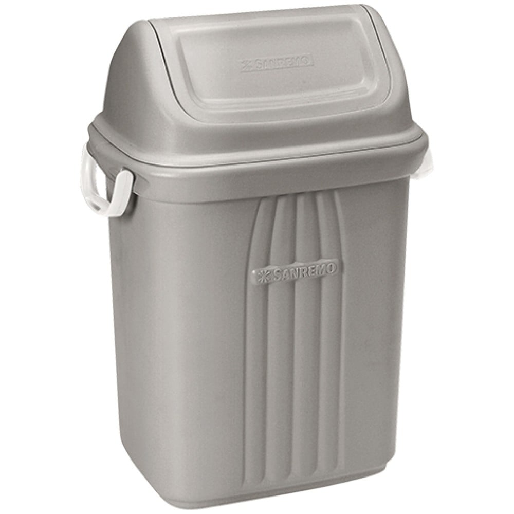 LIXEIRA COM TAMPA BASCULANTE CINZA 19LT SANREMO