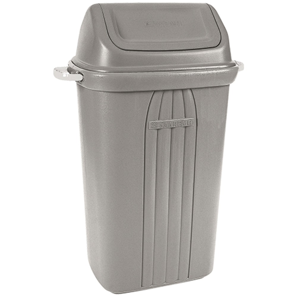 LIXEIRA COM TAMPA BASCULANTE CINZA 105LT SANREMO