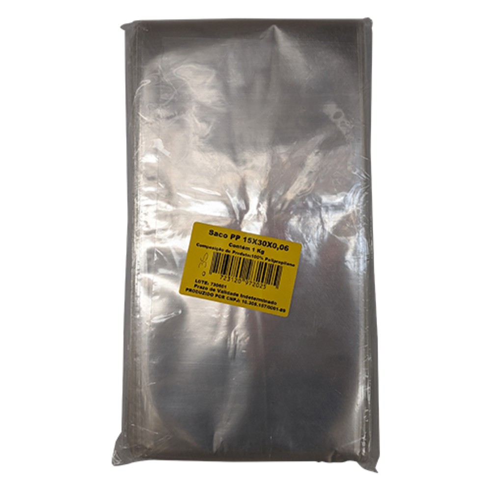 SACO PLASTICO TRANSPARENTE PP 15X30CM AIROPLAST 100 UNIDADES
