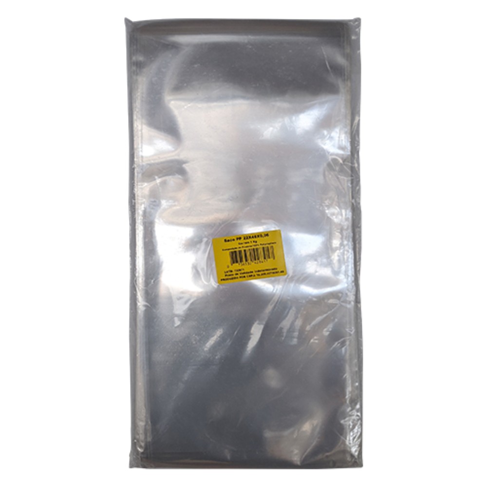 SACO PLASTICO TRANSPARENTE PP 22X46CM AIROPLAST 100 UNIDADES