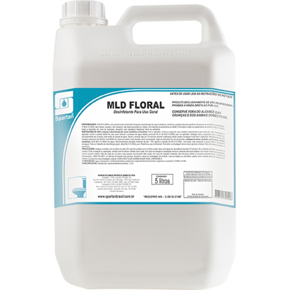 DESINFETANTE MLD FLORAL 5LT SPARTAN DILUICAO 1/100