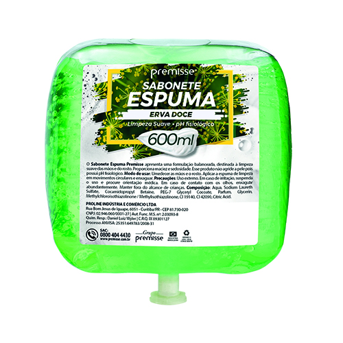 SABAO PREMISSE 600ML INVOQ ESPUMA ERVA DOCE