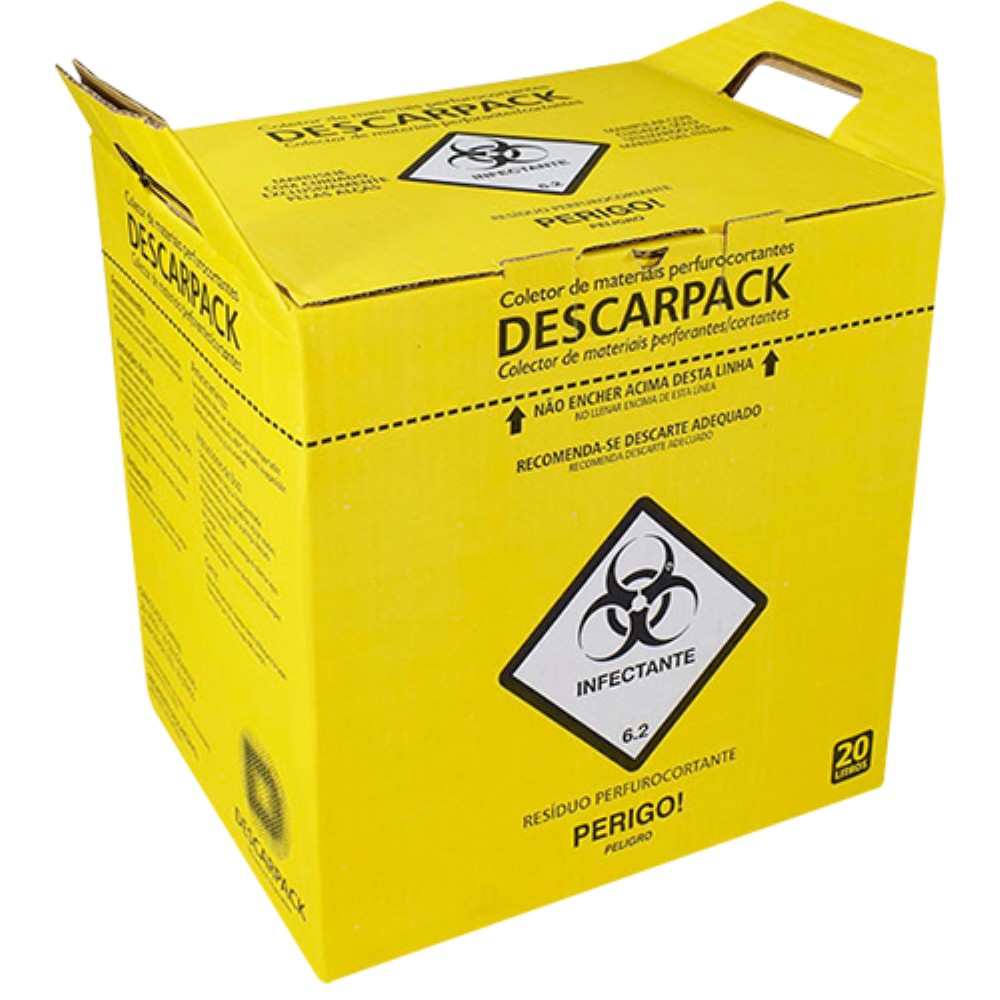 CAIXA COLETORA PERFUROCORTANTE 20L DESCARPACK