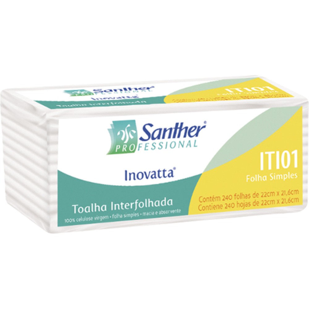 TOALHA DE PAPEL 2D BRANCO 2400F ITI01 22X21 SANTHE