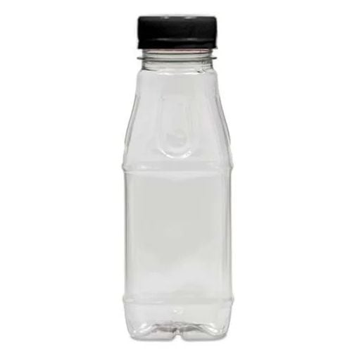 GARRAFA PLASTICA QUADRADA PET COM TAMPA  300ML 100 UNIDADES