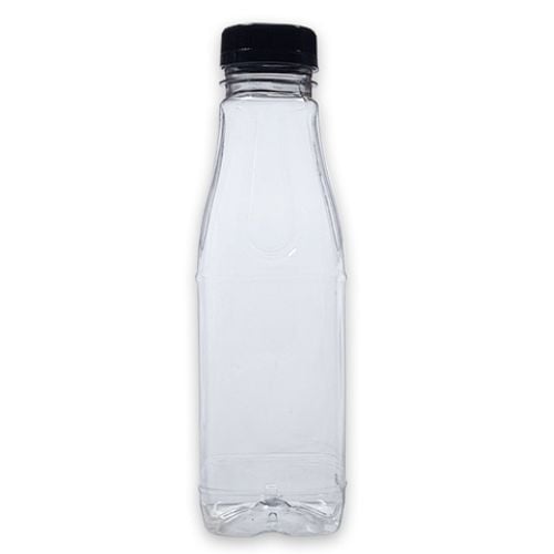 GARRAFA PLASTICA QUADRADO PET COM TAMPA  500ML 100UN