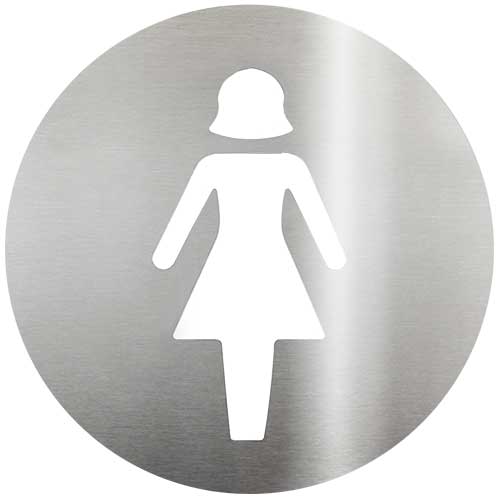 PLACA SINALIZACAO PARA BANHEIRO FEMININO INOX BIOSIN