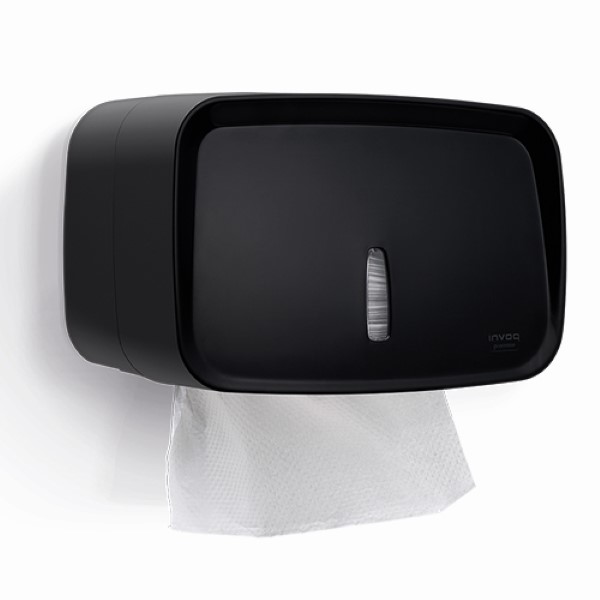 TOALHEIRO INVOQ COMPACTO PRETO 2/3 DOBRAS PREMIUM  