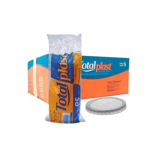 TAMPA PLASTICA PARA COPO ISOPOR TPT-180ML 10X100 UNIDADES